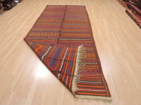 Kilim Red Runner Flat Woven 44 X 113  Area Rug 100-110508 Image 5