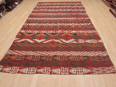 Kilim Red Flat Woven 64 X 123  Area Rug 100-110509 Image 1