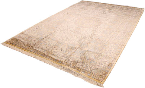 Qum Yellow Hand Knotted 67 X 910  Area Rug 254-110512 Image 6