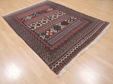 Kilim Brown Flat Woven 51 X 611  Area Rug 100-110531 Image 3
