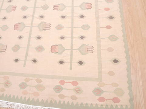 Kilim Beige Flat Woven 97 X 117  Area Rug 100-110557 Image 5