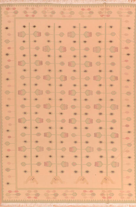Kilim Beige Flat Woven 97 X 117  Area Rug 100-110557 Image 0
