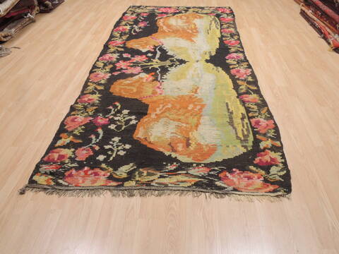 Kilim Green Runner Flat Woven 49 X 1011  Area Rug 100-110558 Image 1
