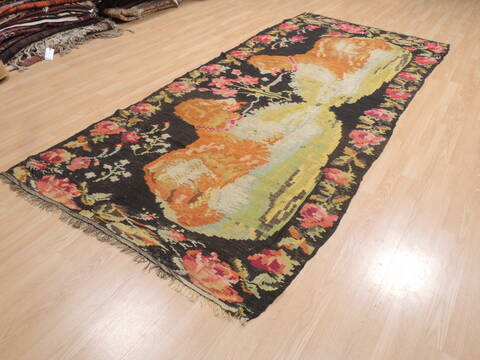 Kilim Green Runner Flat Woven 49 X 1011  Area Rug 100-110558 Image 2