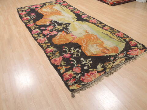 Kilim Green Runner Flat Woven 49 X 1011  Area Rug 100-110558 Image 3