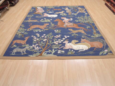 Kilim Blue Flat Woven 610 X 87  Area Rug 100-110567 Image 1