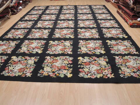 Kilim Blue Flat Woven 100 X 136  Area Rug 100-110572 Image 1