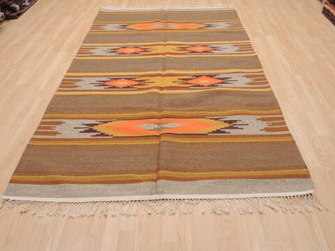 Kilim Beige Flat Woven 54 X 84  Area Rug 100-110574 Image 1