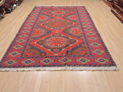 Kilim Red Flat Woven 66 X 101  Area Rug 100-110575 Image 1