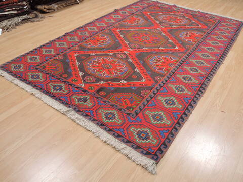 Kilim Red Flat Woven 66 X 101  Area Rug 100-110575 Image 2