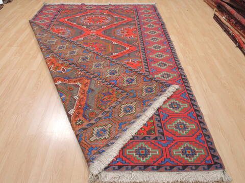Kilim Red Flat Woven 66 X 101  Area Rug 100-110575 Image 7