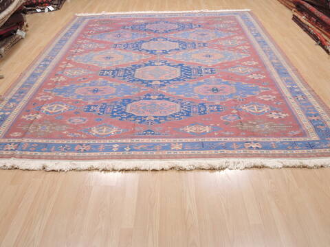 Kilim Blue Square Flat Woven 90 X 105  Area Rug 100-110580 Image 1