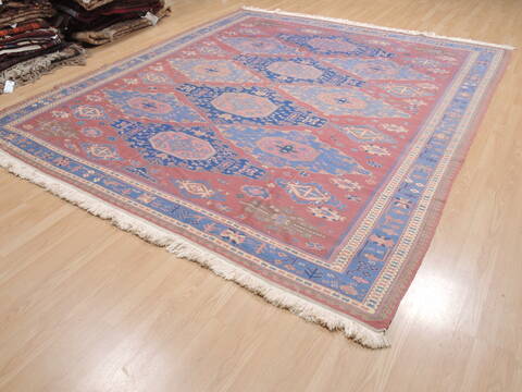 Kilim Blue Square Flat Woven 90 X 105  Area Rug 100-110580 Image 2