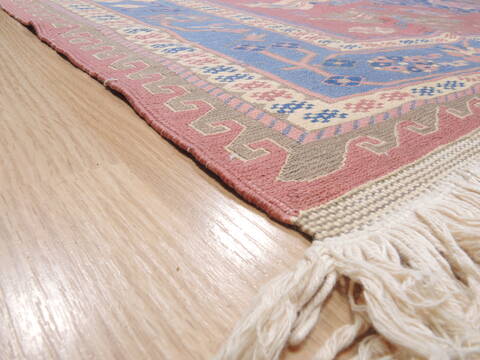 Kilim Blue Square Flat Woven 90 X 105  Area Rug 100-110580 Image 5