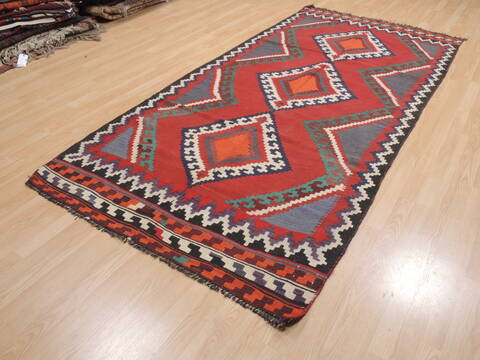 Kilim Red Runner Flat Woven 48 X 911  Area Rug 100-110581 Image 2