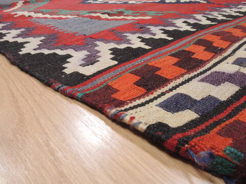 Kilim Red Runner Flat Woven 48 X 911  Area Rug 100-110581 Image 4