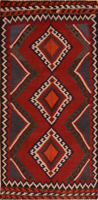 Kilim Red Runner Flat Woven 48 X 911  Area Rug 100-110581 Image 0