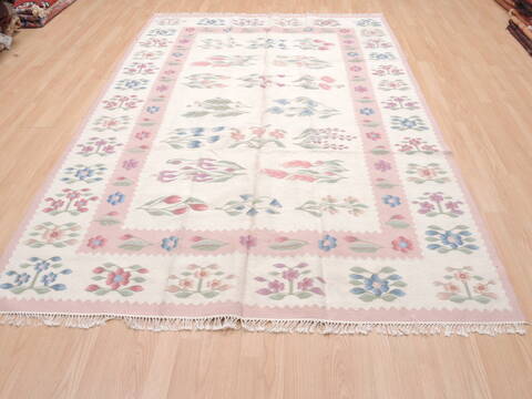 Kilim Beige Flat Woven 60 X 90  Area Rug 100-110582 Image 1