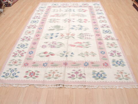 Kilim Beige Flat Woven 60 X 90  Area Rug 100-110582 Image 4