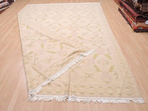 Kilim Beige Flat Woven 83 X 115  Area Rug 100-110589 Image 5