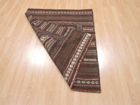 Kilim Brown Square Flat Woven 39 X 45  Area Rug 100-110604 Image 6