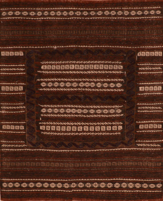 Kilim Brown Square Flat Woven 39 X 45  Area Rug 100-110604 Image 0