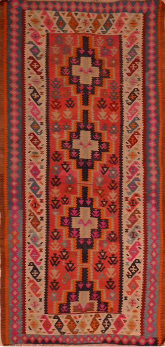 Kilim Red Runner Flat Woven 50 X 113  Area Rug 100-110606 Image 0