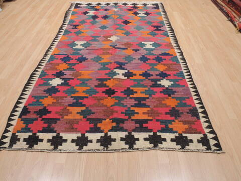 Kilim Red Flat Woven 410 X 92  Area Rug 100-110610 Image 1