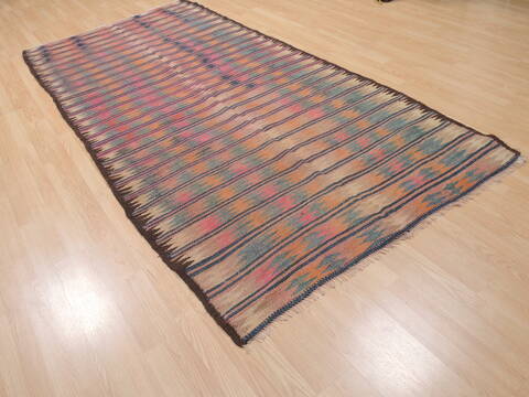 Kilim Purple Runner Flat Woven 47 X 101  Area Rug 100-110612 Image 3