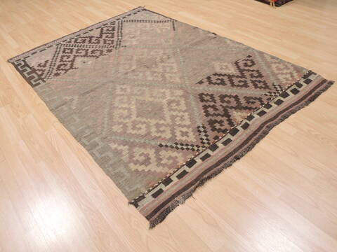 Kilim Brown Flat Woven 51 X 73  Area Rug 100-110615 Image 3