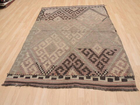 Kilim Brown Flat Woven 51 X 73  Area Rug 100-110615 Image 4