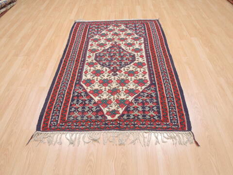 Kilim Red Flat Woven 39 X 59  Area Rug 100-110619 Image 1