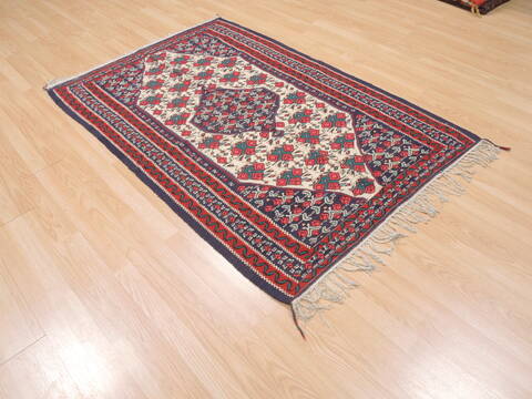 Kilim Red Flat Woven 39 X 59  Area Rug 100-110619 Image 3
