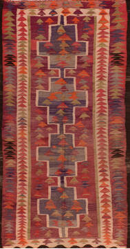 Kilim Red Flat Woven 4'8" X 9'2"  Area Rug 100-110621