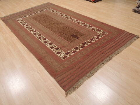 Kilim Brown Runner Flat Woven 53 X 96  Area Rug 100-110624 Image 3
