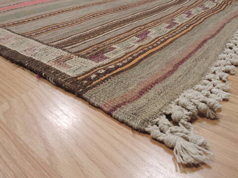 Kilim Red Runner Flat Woven 46 X 103  Area Rug 100-110626 Image 4