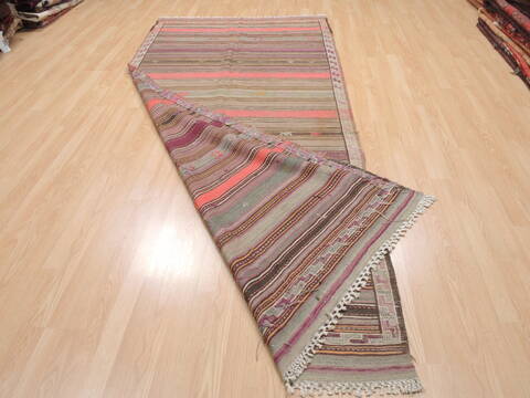 Kilim Red Runner Flat Woven 46 X 103  Area Rug 100-110626 Image 5
