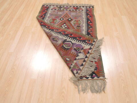 Kilim Green Flat Woven 31 X 47  Area Rug 100-110628 Image 5