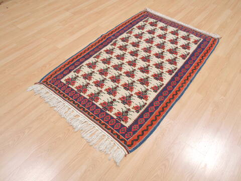 Kilim Red Flat Woven 30 X 49  Area Rug 100-110635 Image 2