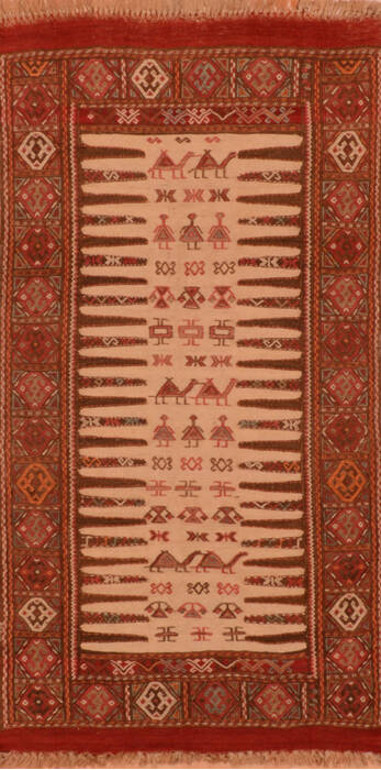 Kilim Red Flat Woven 211 X 54  Area Rug 100-110639 Image 0