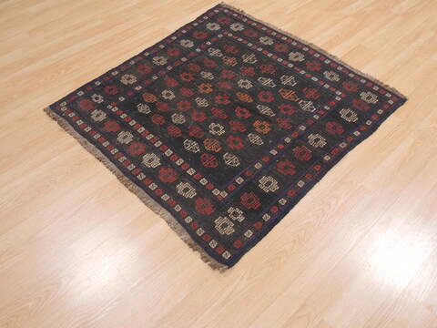 Kilim Blue Square Flat Woven 39 X 41  Area Rug 100-110646 Image 2