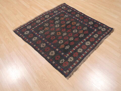 Kilim Blue Square Flat Woven 39 X 41  Area Rug 100-110646 Image 3