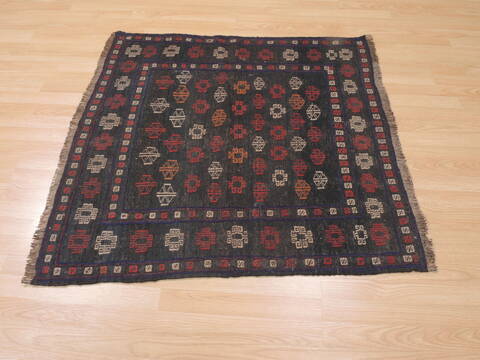 Kilim Blue Square Flat Woven 39 X 41  Area Rug 100-110646 Image 4