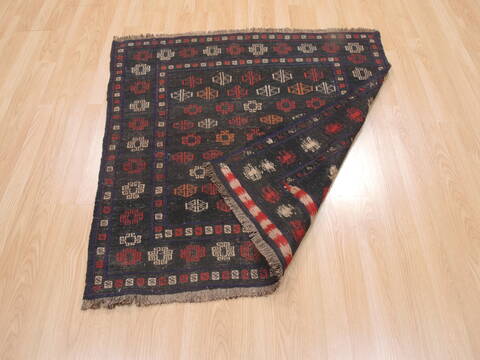Kilim Blue Square Flat Woven 39 X 41  Area Rug 100-110646 Image 6