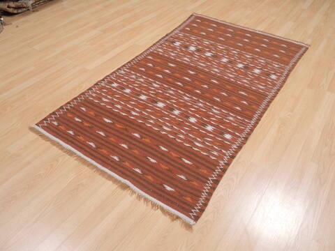 Kilim Brown Flat Woven 37 X 64  Area Rug 100-110647 Image 2