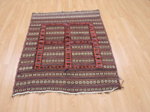 Kilim Red Square Flat Woven 39 X 46  Area Rug 100-110648 Image 1