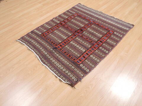 Kilim Red Square Flat Woven 39 X 46  Area Rug 100-110648 Image 2