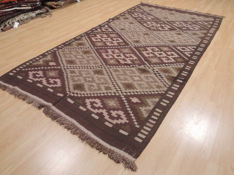 Kilim Brown Runner Flat Woven 54 X 108  Area Rug 100-110660 Image 2