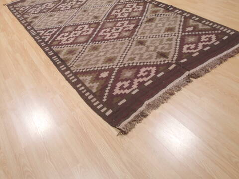 Kilim Brown Runner Flat Woven 54 X 108  Area Rug 100-110660 Image 3