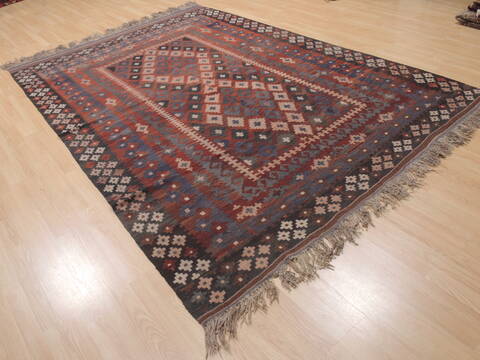 Kilim Blue Flat Woven 66 X 95  Area Rug 100-110666 Image 3